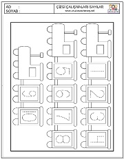 okul öncesi 1 sayısı çizgi çalışması